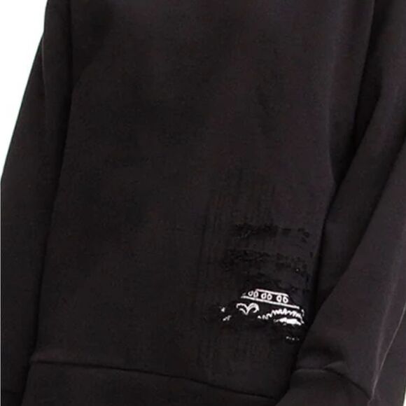 NWT CHRLDR Black Bandana Patch Hoodie Sweatshirt, Size Large - Picture 5 of 5